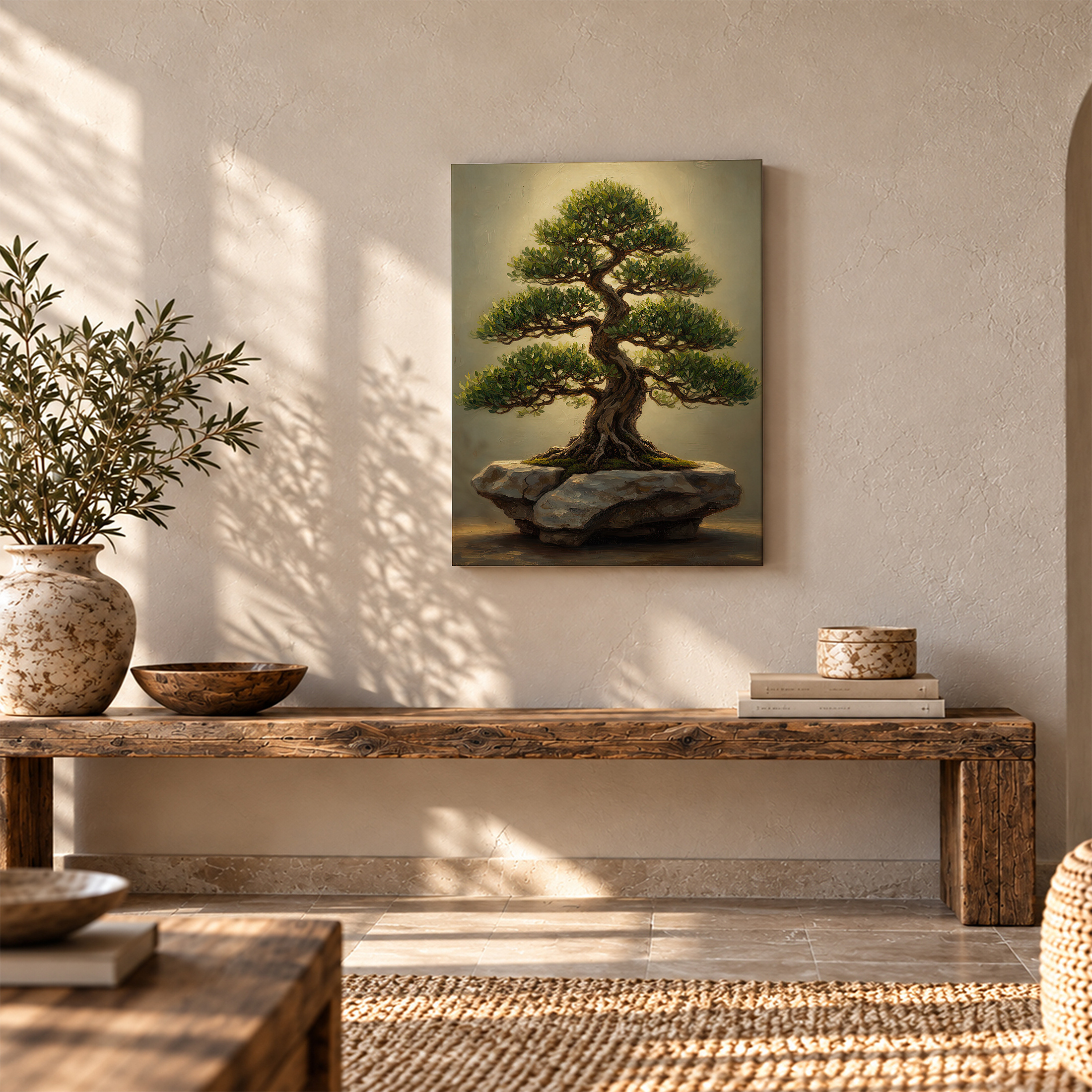 Serene Bonsai Tree Framed Canvas Wall Art - Ready to Hang - Image 5