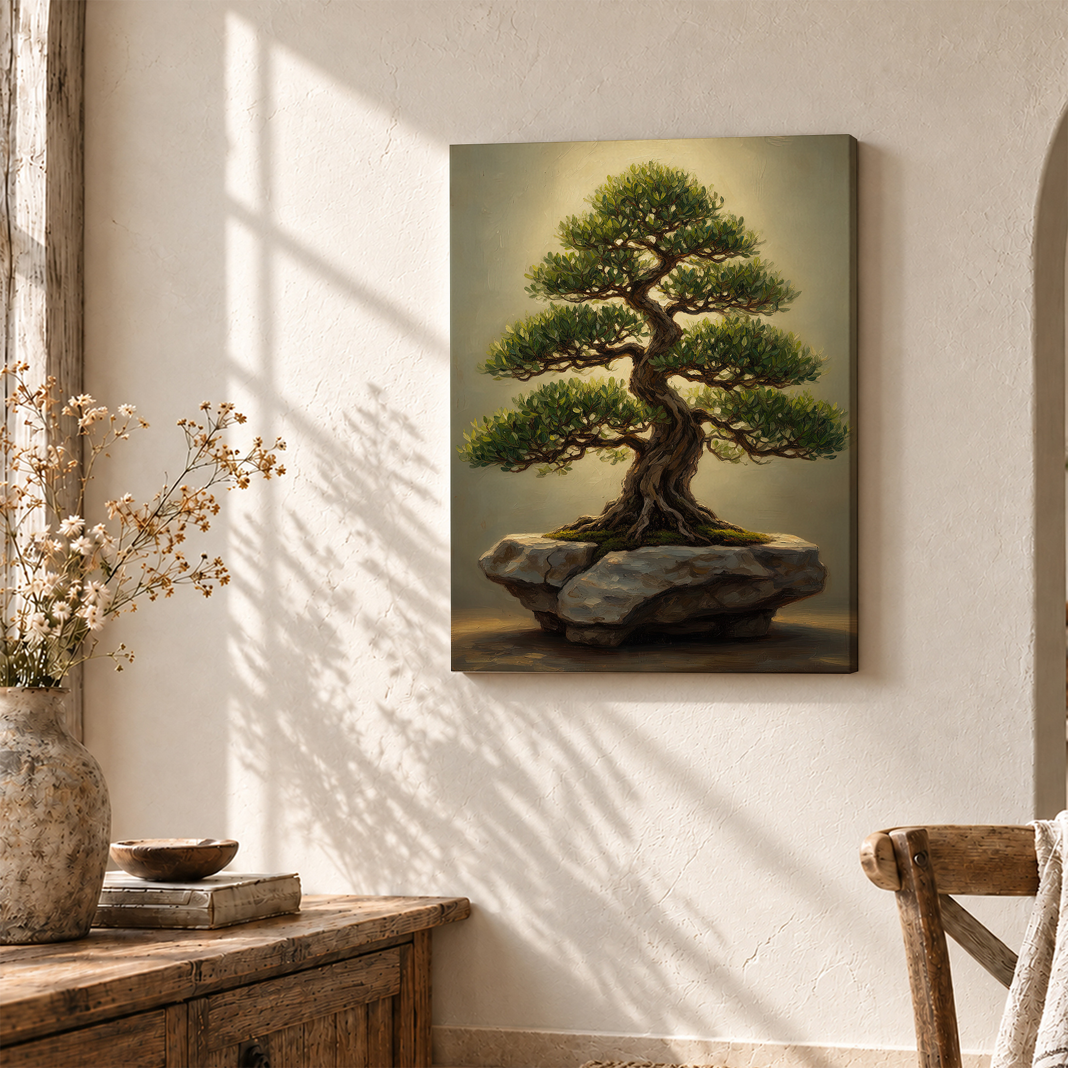 Serene Bonsai Tree Framed Canvas Wall Art - Ready to Hang - Image 3