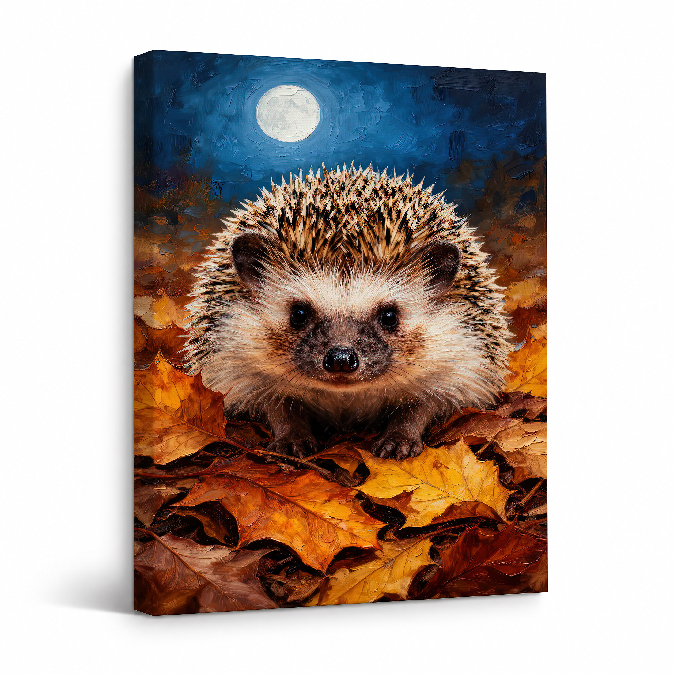 Autumn Moon Hedgehog Framed Canvas Wall Art