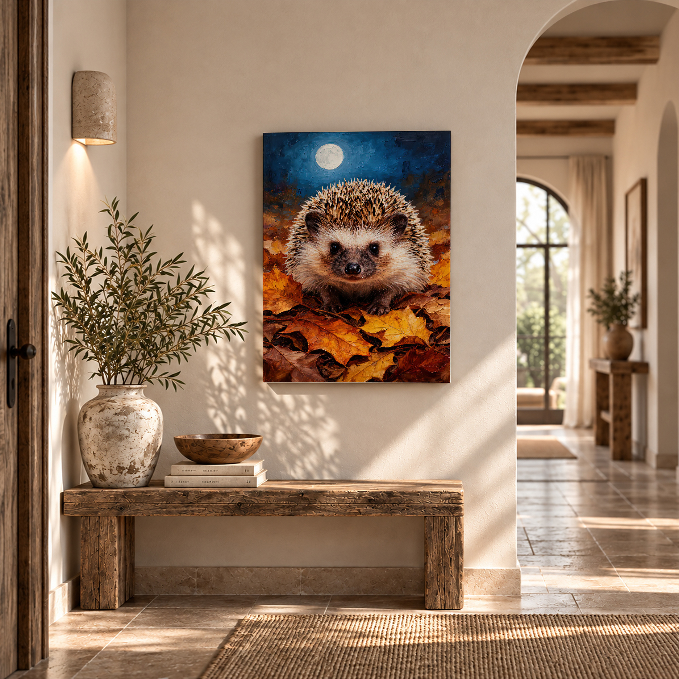 Autumn Moon Hedgehog Framed Canvas Wall Art - Image 6