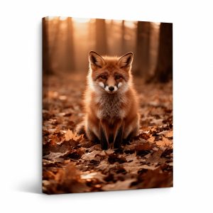 Autumn Fox Forest Framed Canvas Wall Art | Ready to Hang
