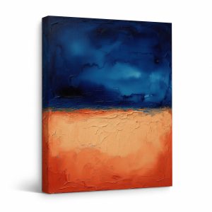 Ocean Sunset Abstract Framed Canvas Wall Art