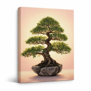 Serene Bonsai Tree Framed Canvas Wall Art | Ready to Hang
