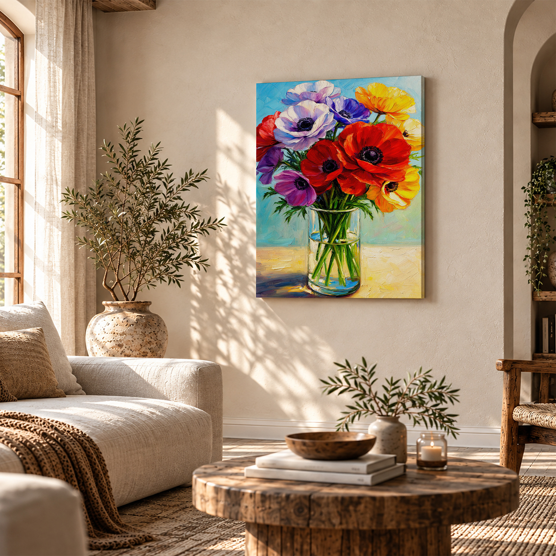 Vibrant Flower Bouquet Framed Canvas Wall Art Ready to Hang - Image 4
