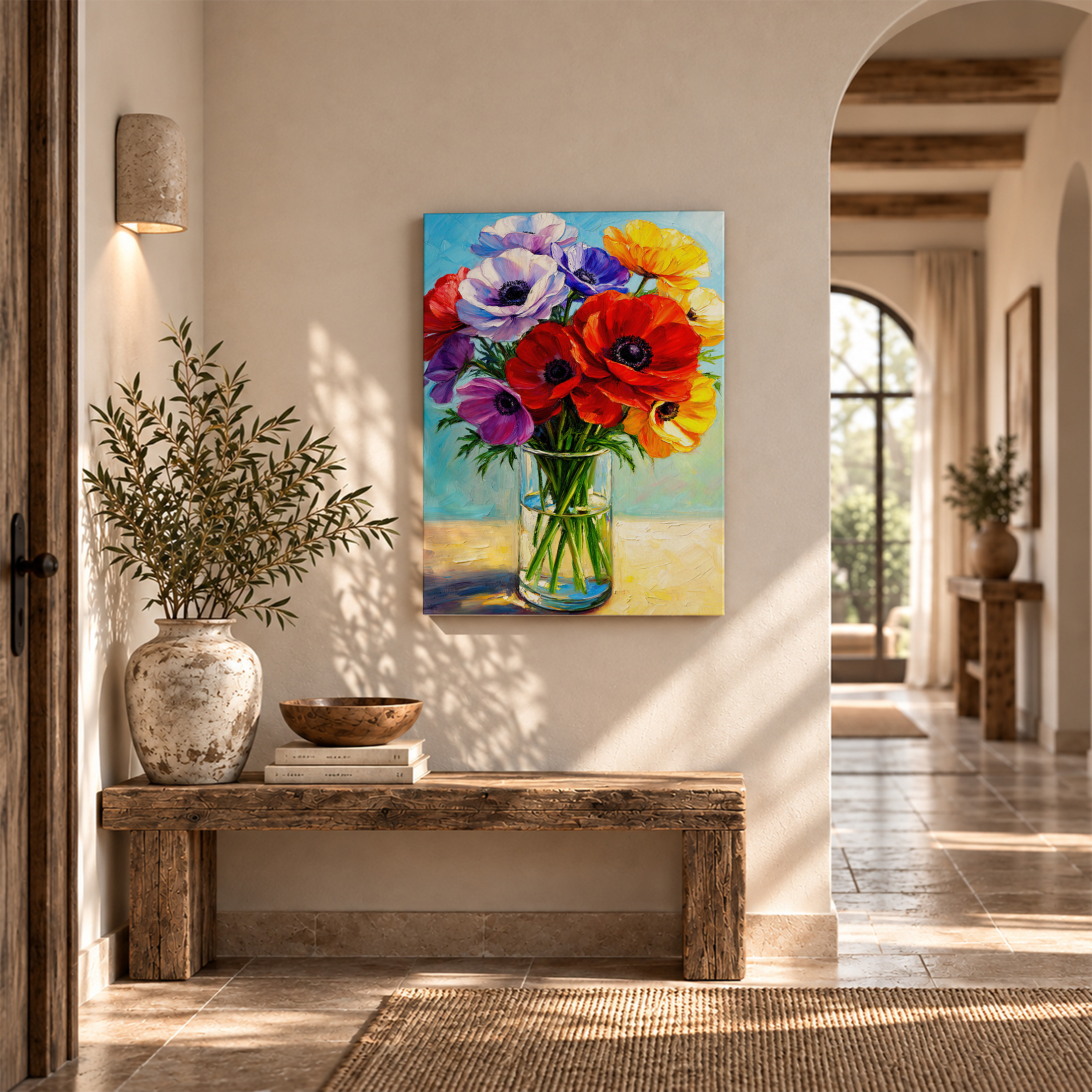 Vibrant Flower Bouquet Framed Canvas Wall Art Ready to Hang - Image 6