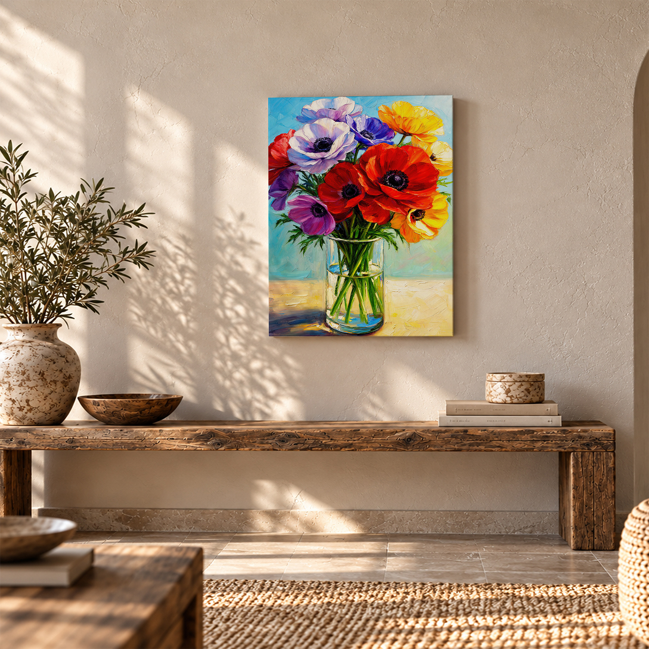 Vibrant Flower Bouquet Framed Canvas Wall Art Ready to Hang - Image 5