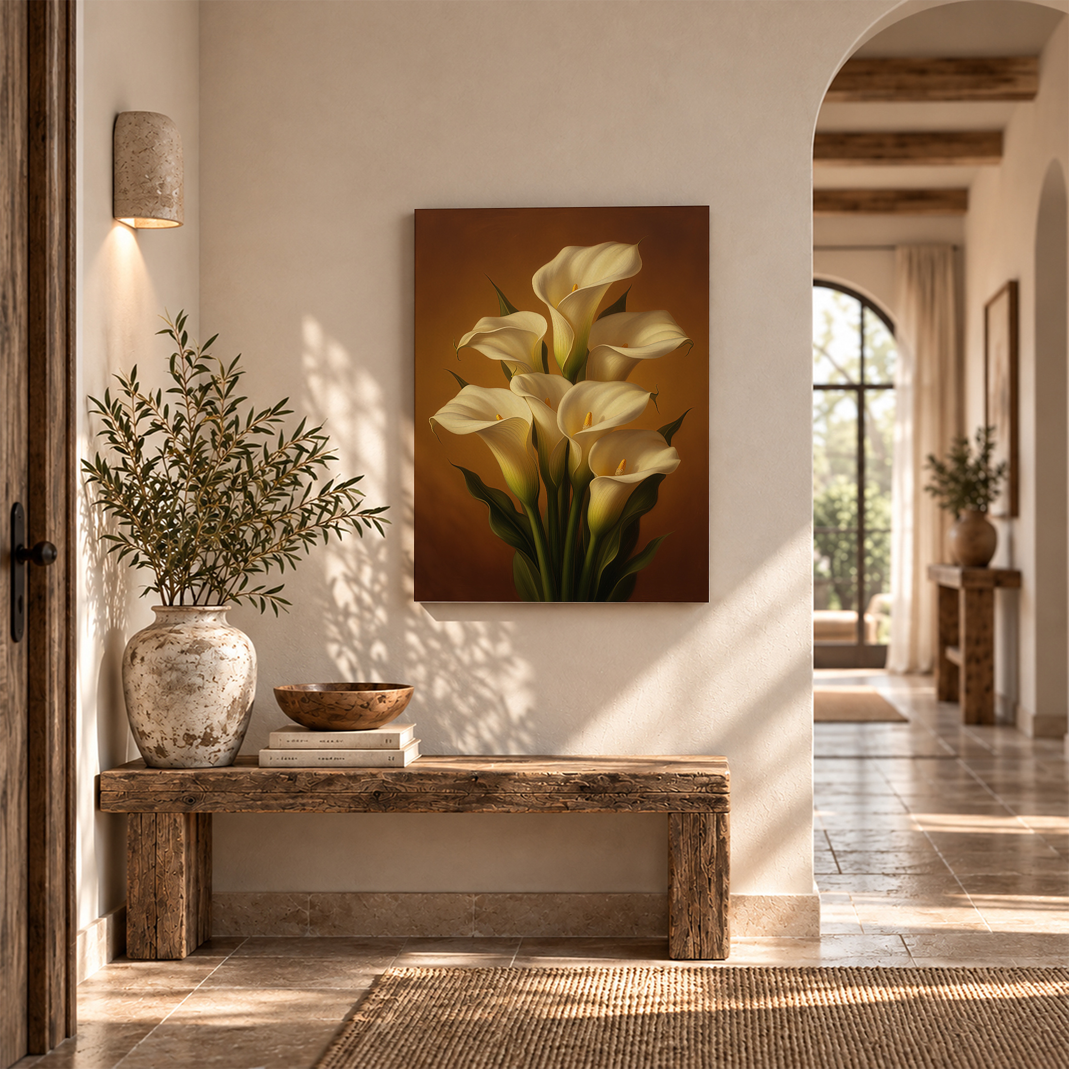 Warm Calla Lily Framed Canvas Wall Art | Ready to Hang Decor - Image 6