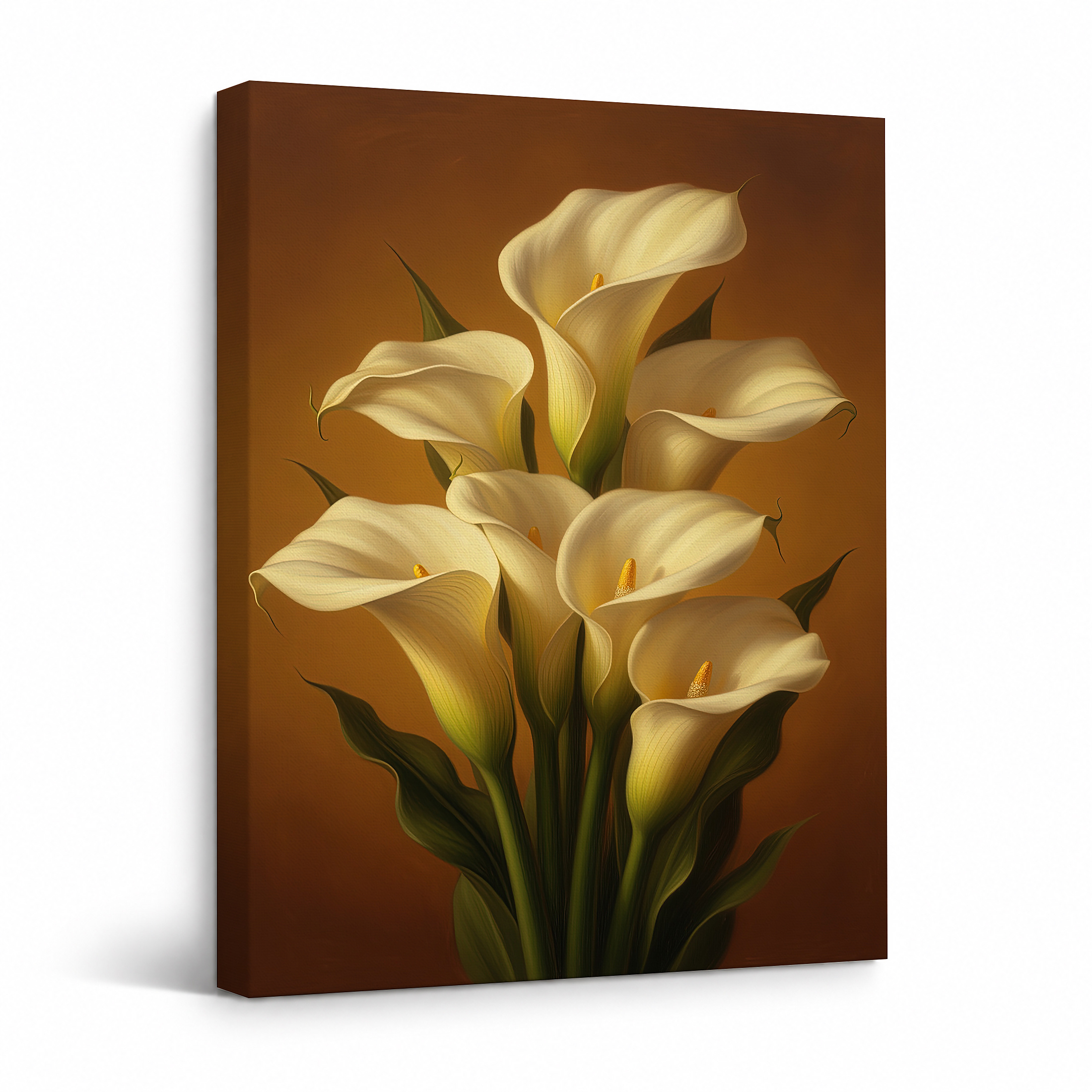 Warm Calla Lily Framed Canvas Wall Art | Ready to Hang Decor