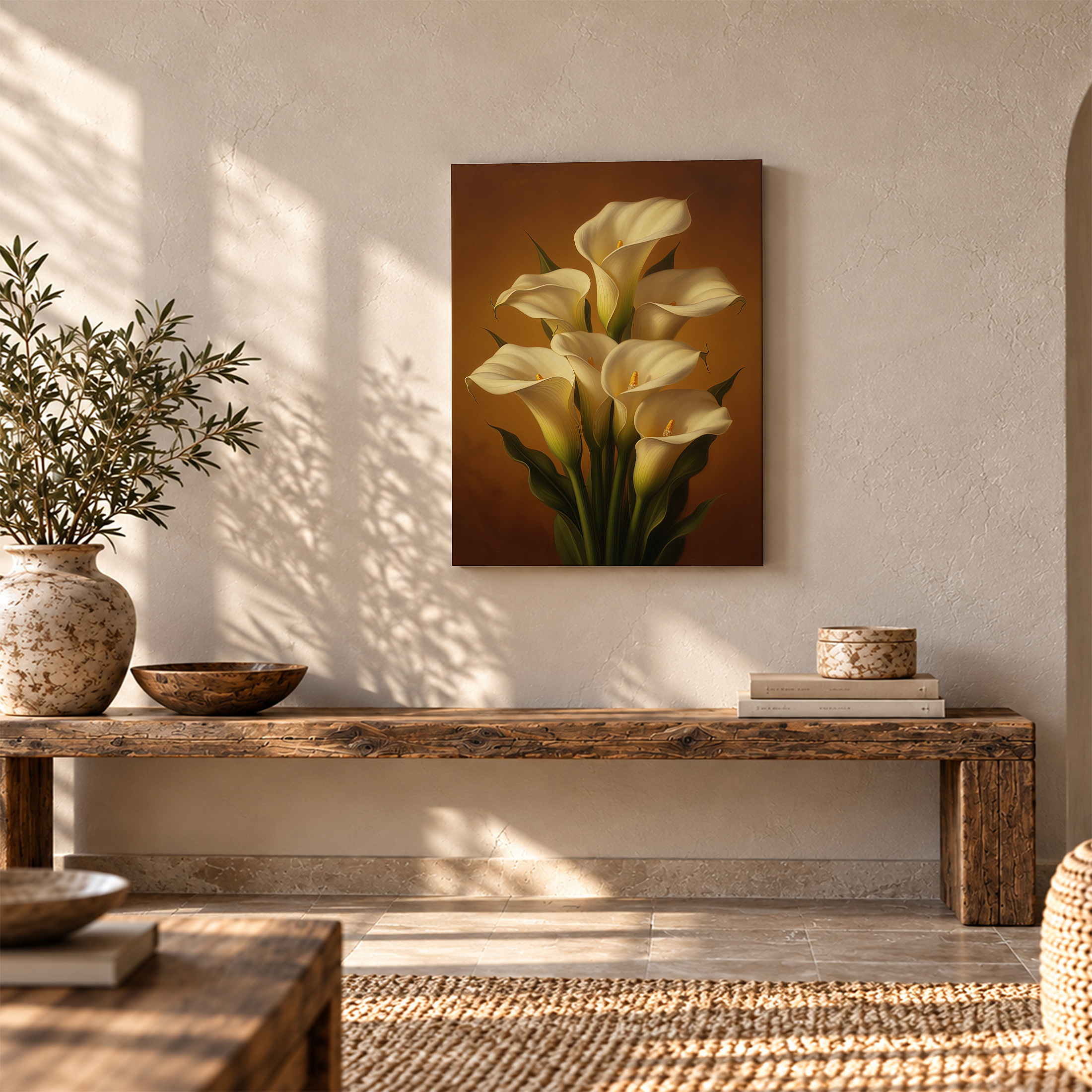 Warm Calla Lily Framed Canvas Wall Art | Ready to Hang Decor - Image 5