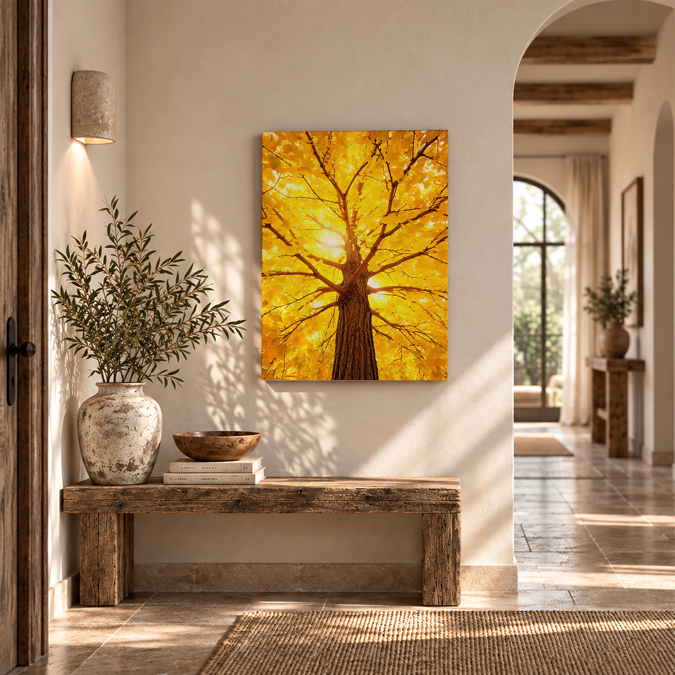 Golden Autumn Tree Framed Canvas Wall Art - Image 6