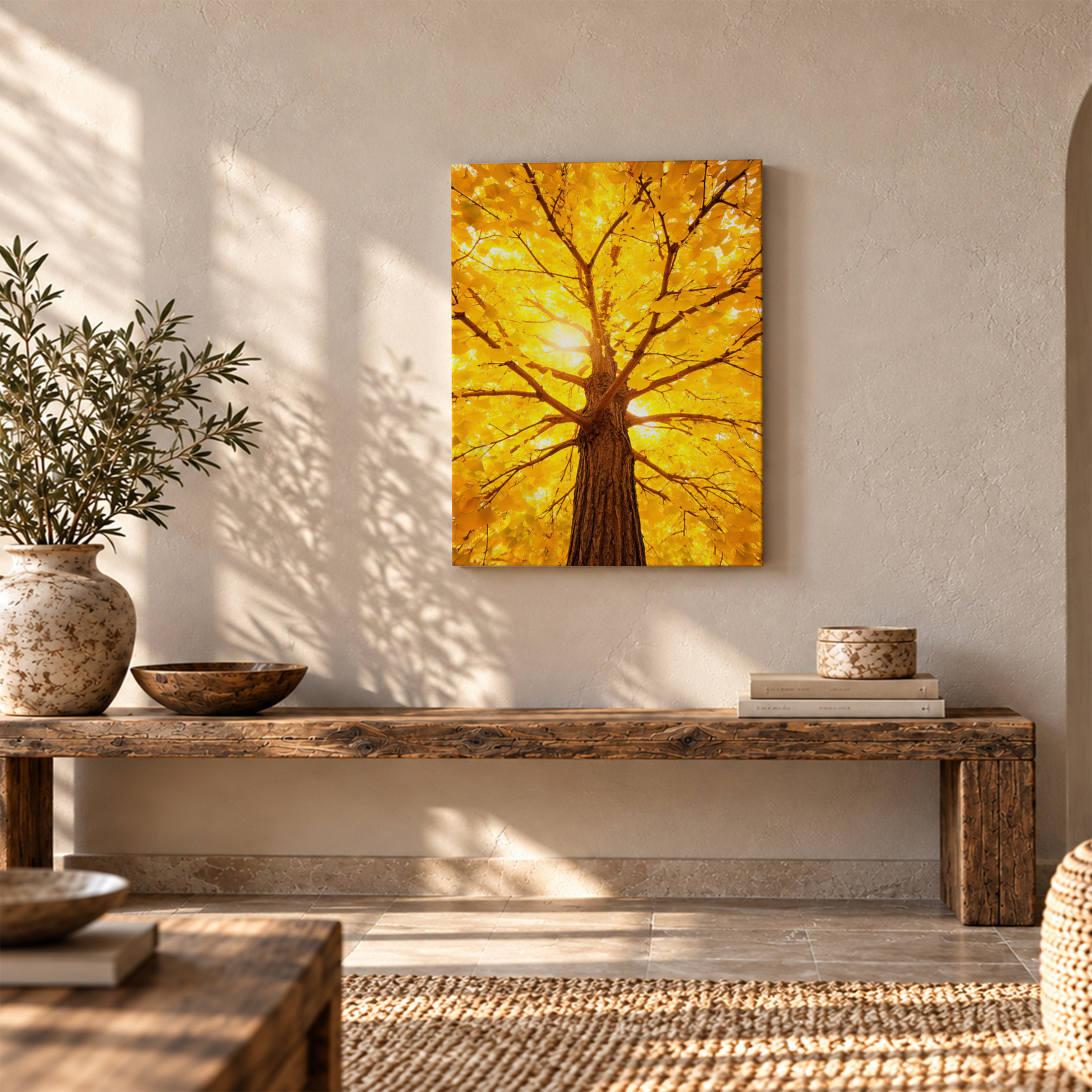 Golden Autumn Tree Framed Canvas Wall Art - Image 5