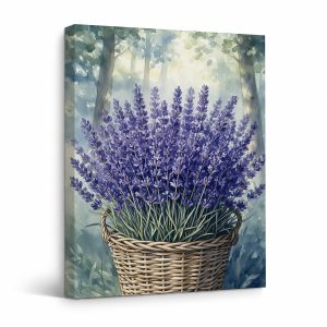 Lavender Forest Watercolor Framed Canvas Wall Art - Ready to Hang