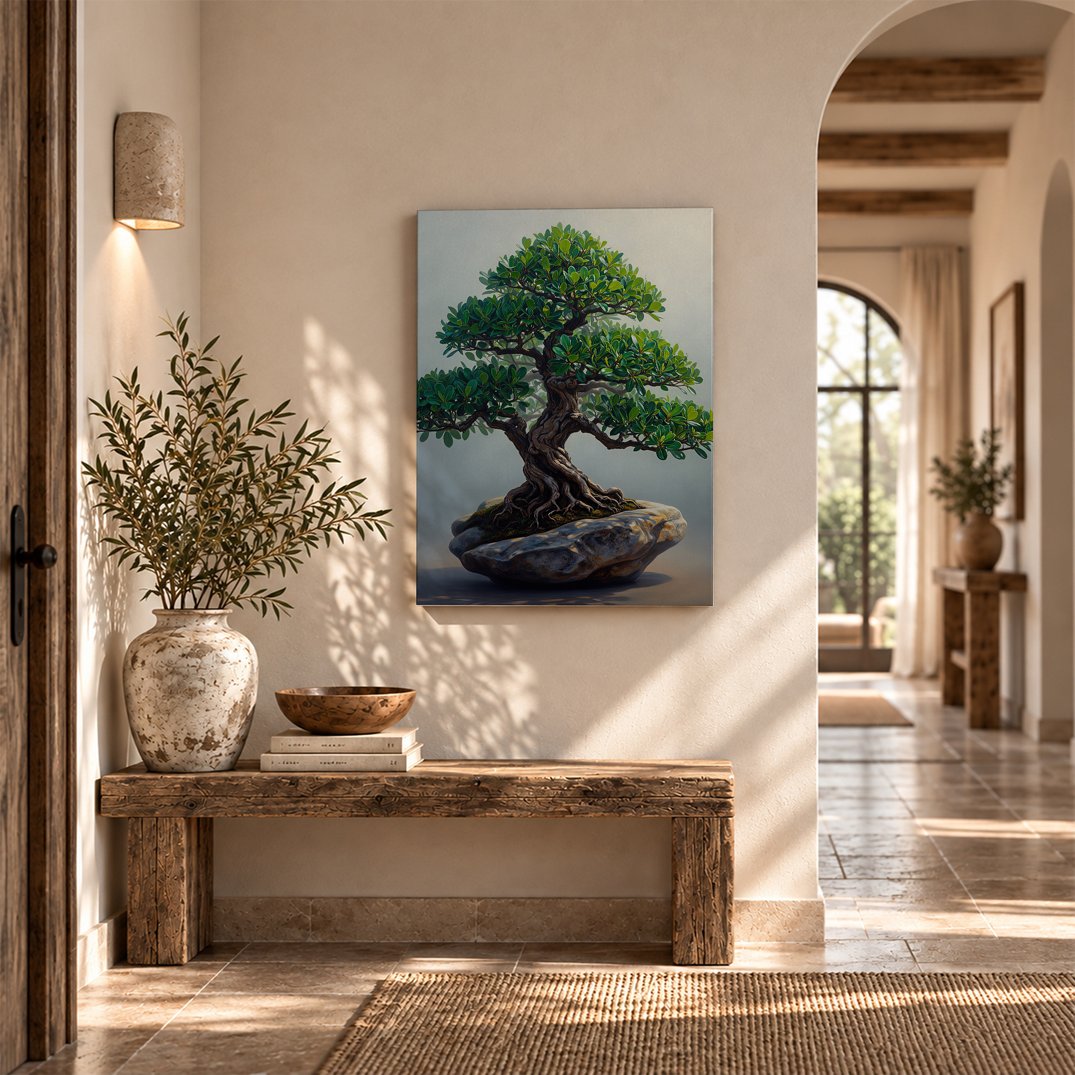 Serene Bonsai Tree Framed Canvas Wall Art - Ready to Hang - Image 6