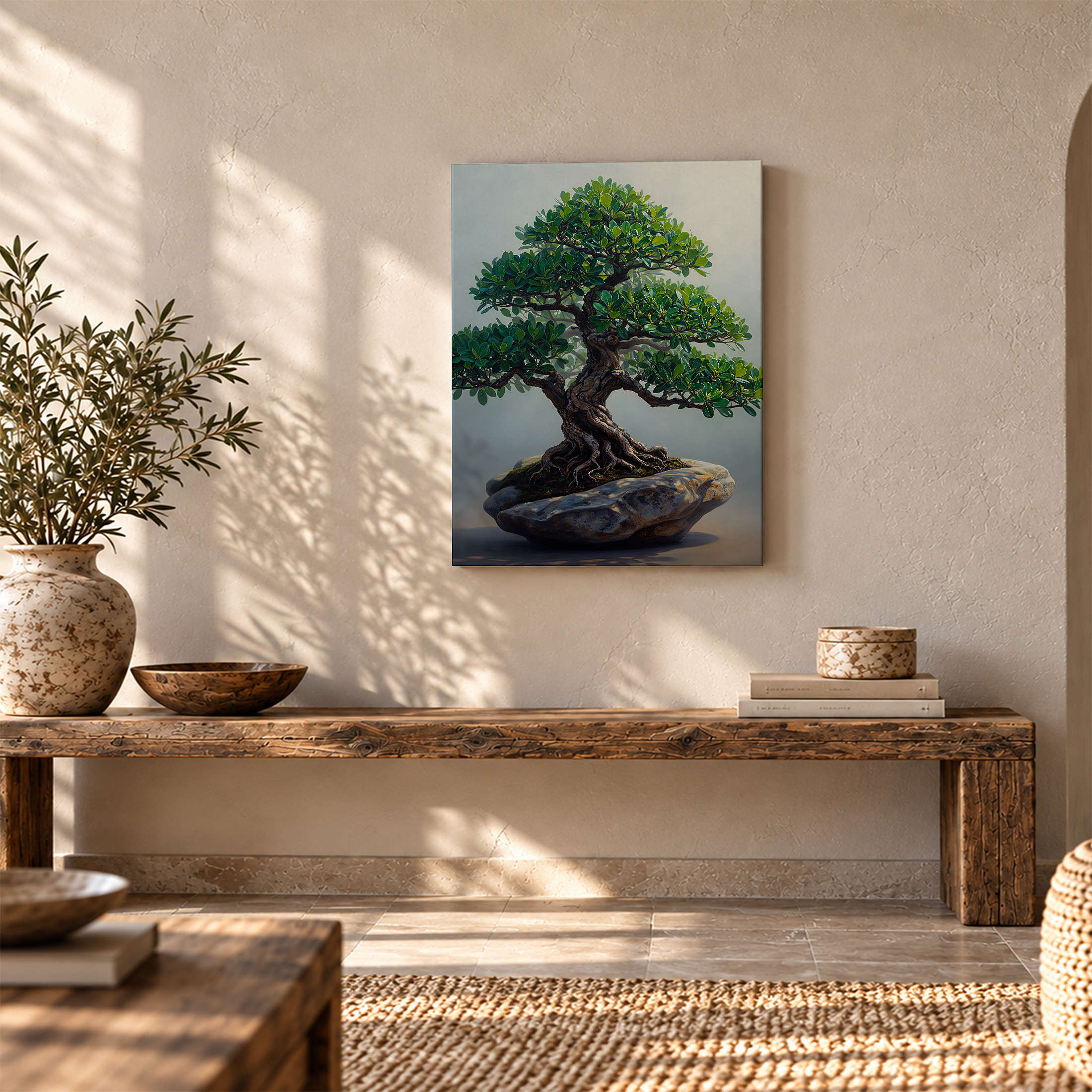 Serene Bonsai Tree Framed Canvas Wall Art - Ready to Hang - Image 5