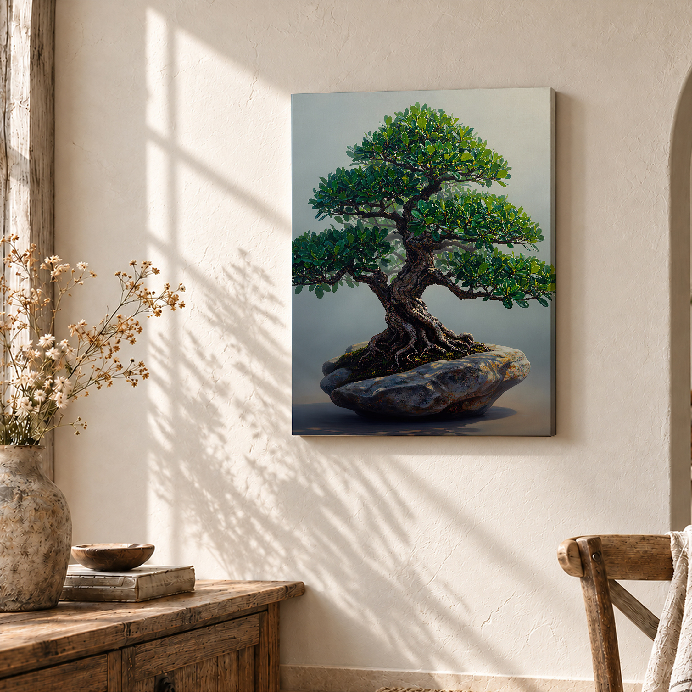 Serene Bonsai Tree Framed Canvas Wall Art - Ready to Hang - Image 3