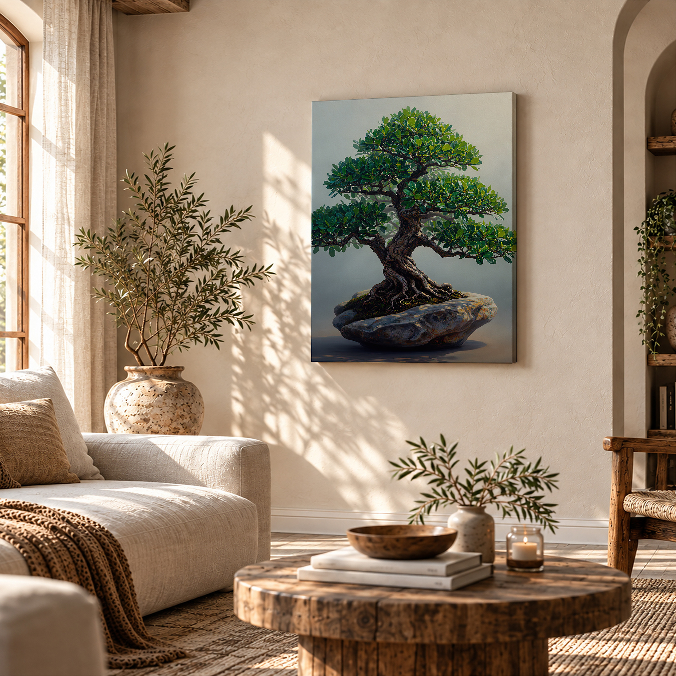Serene Bonsai Tree Framed Canvas Wall Art - Ready to Hang - Image 4