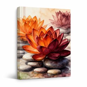 Watercolor Succulent Bloom Framed Canvas Wall Art