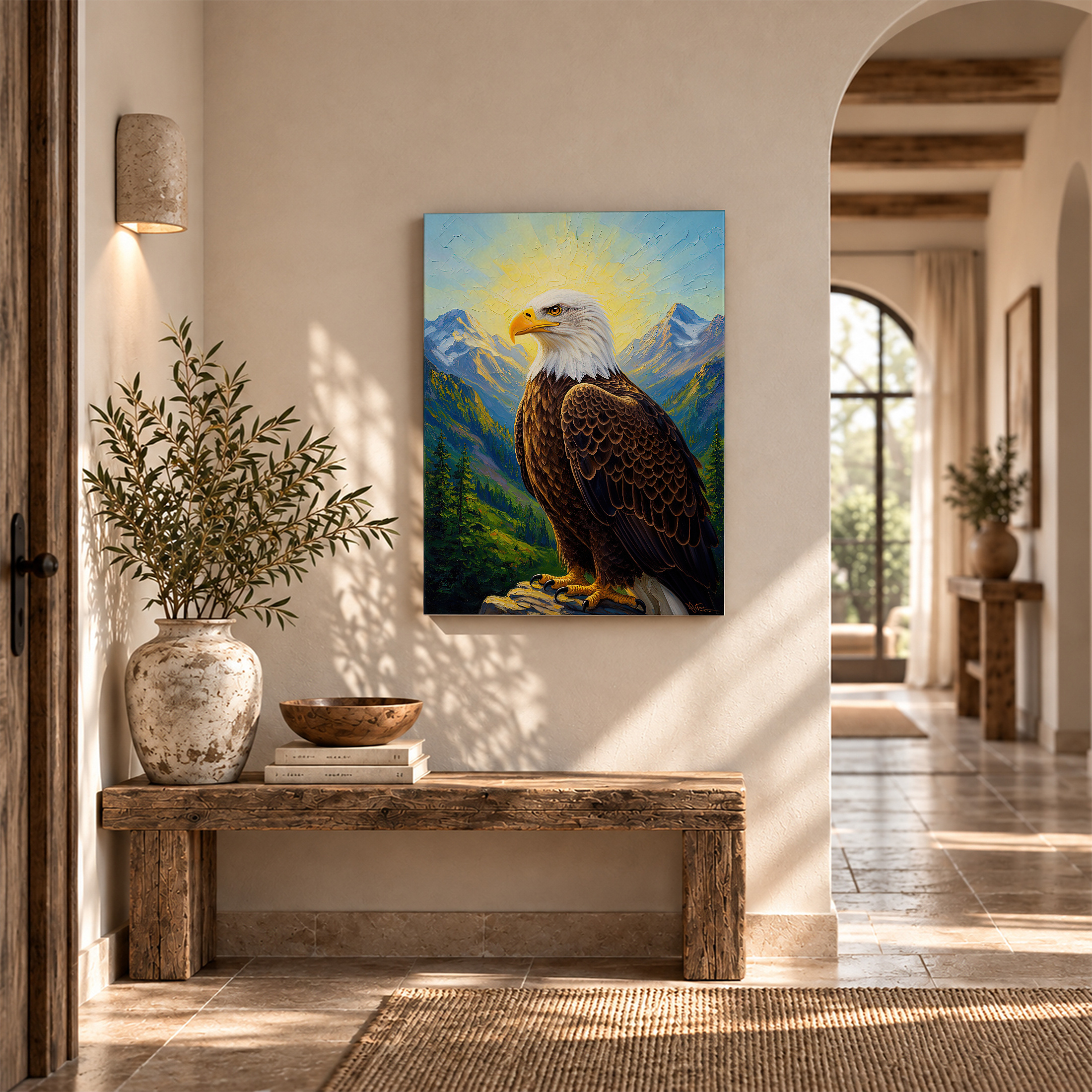 Bald Eagle Mountain Majesty Framed Canvas Wall Art - Ready to Hang - Image 6