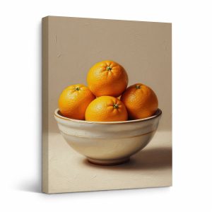 Fresh Orange Still Life Framed Canvas Wall Art Ready to Hang