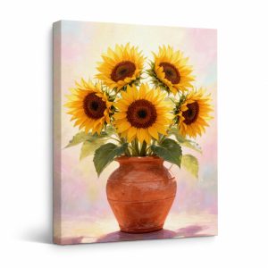Sunflower Bouquet Framed Canvas Wall Art - Ready to Hang