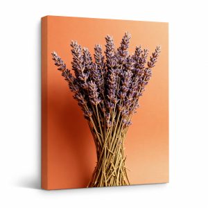 Lavender & Orange Bouquet Framed Canvas Wall Art - Ready to Hang
