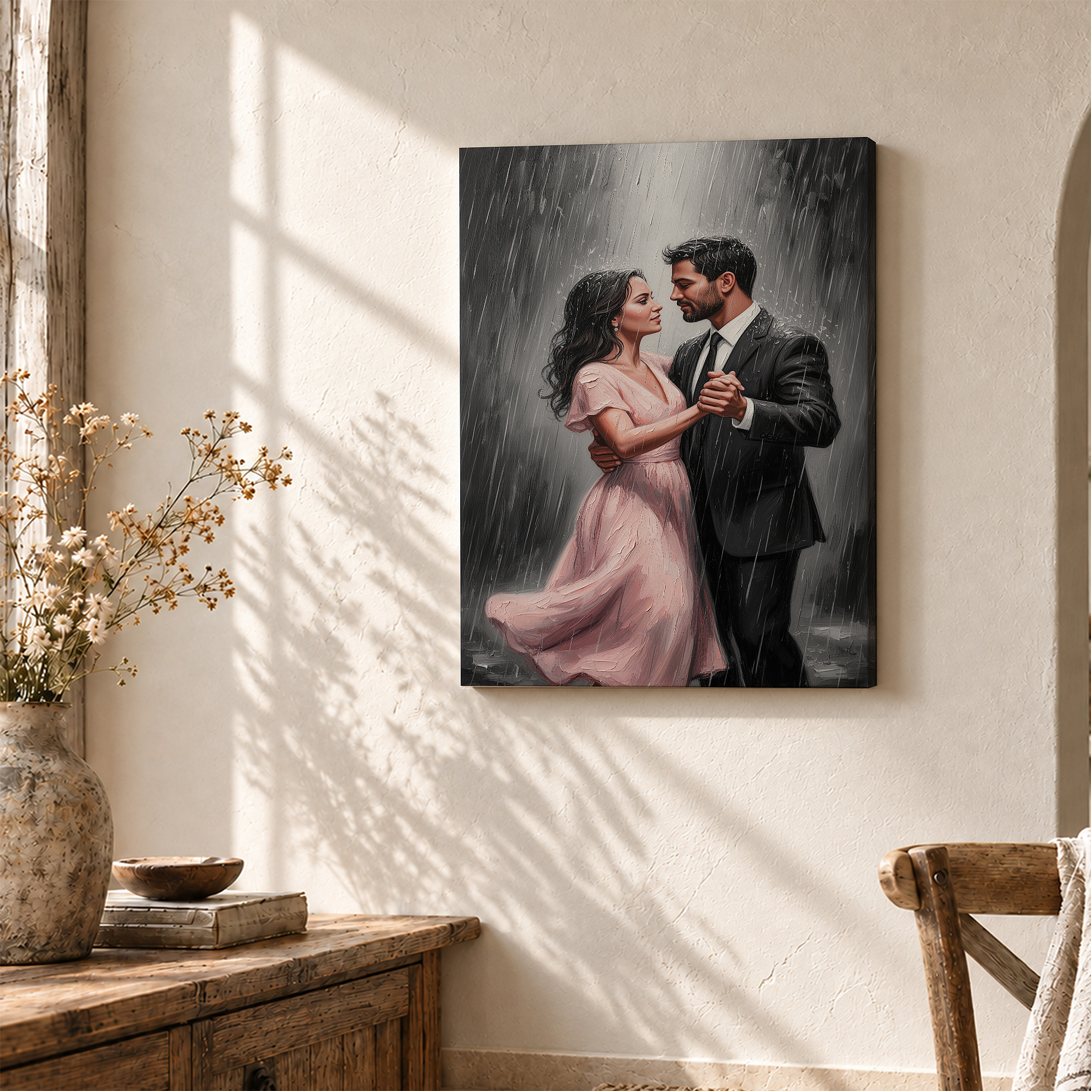 Rainy Dance Romance Framed Canvas Wall Art - Image 3