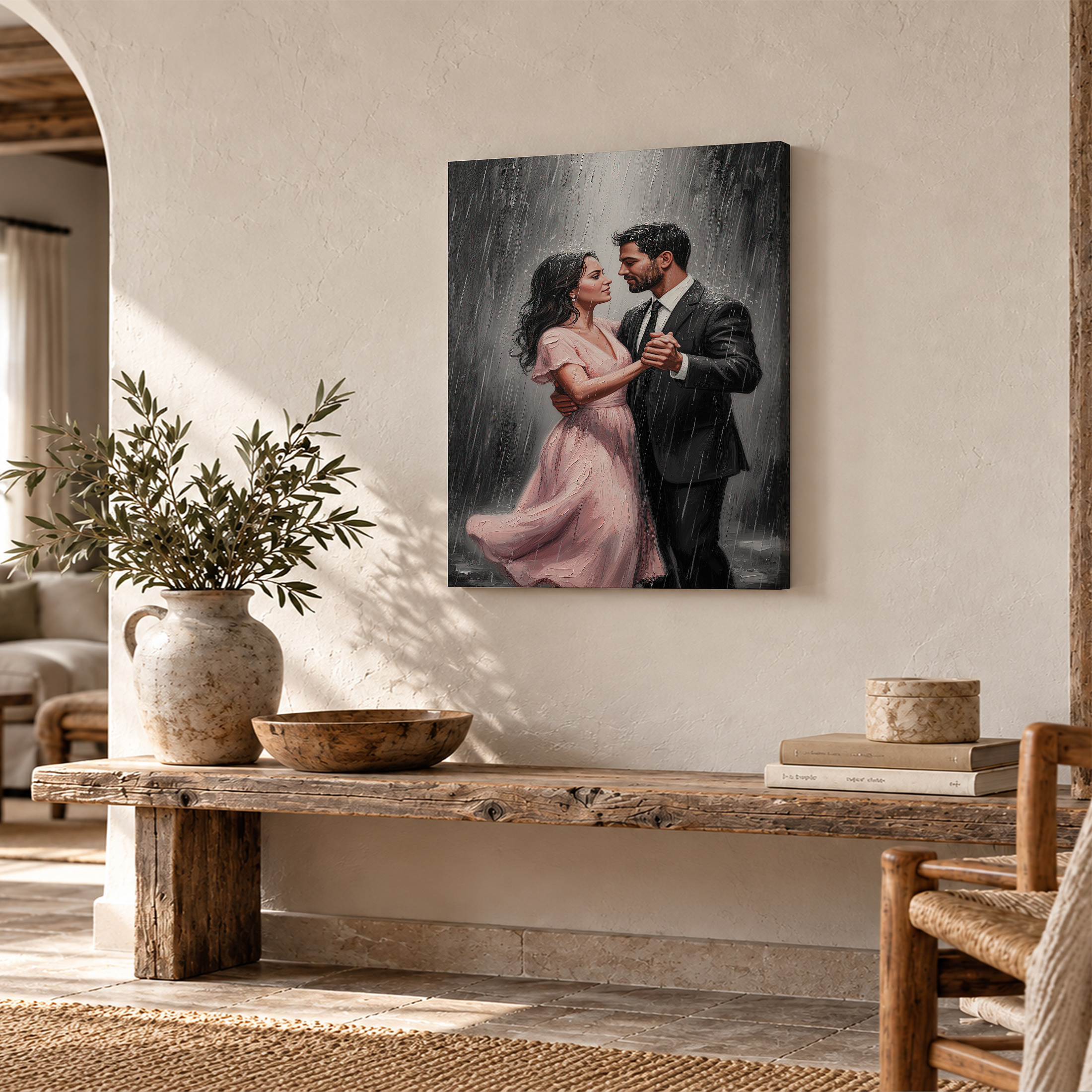 Rainy Dance Romance Framed Canvas Wall Art - Image 2