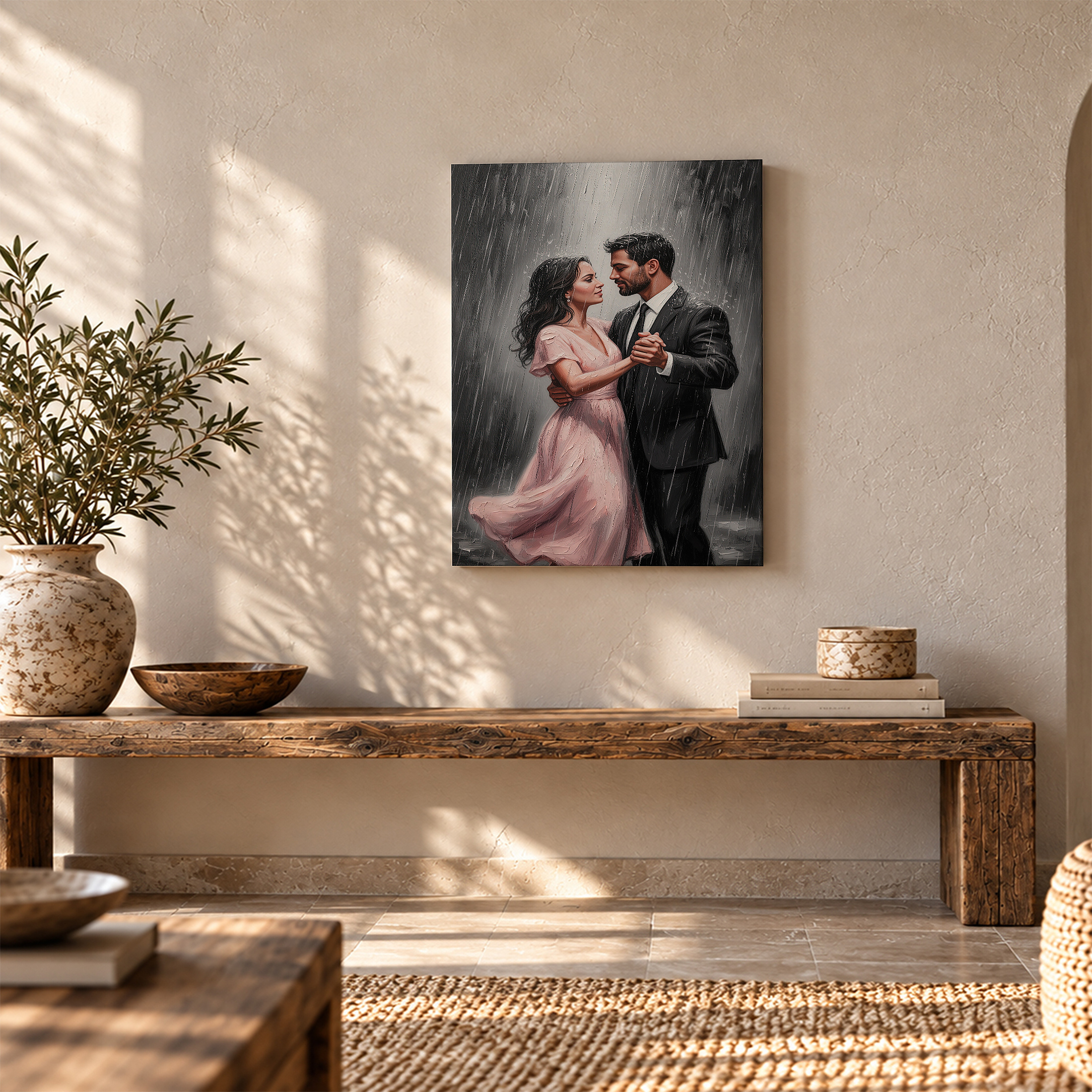Rainy Dance Romance Framed Canvas Wall Art - Image 5