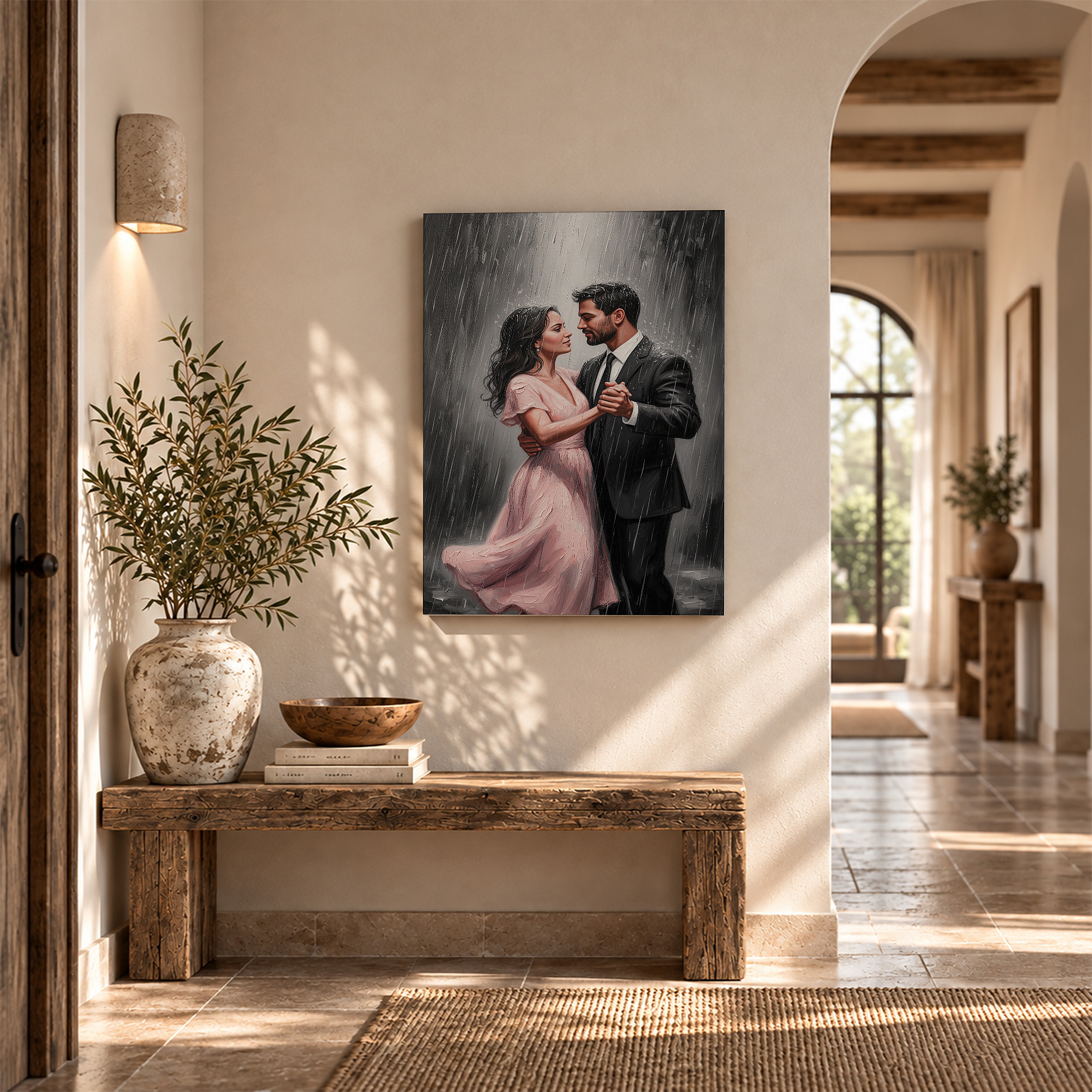 Rainy Dance Romance Framed Canvas Wall Art - Image 6