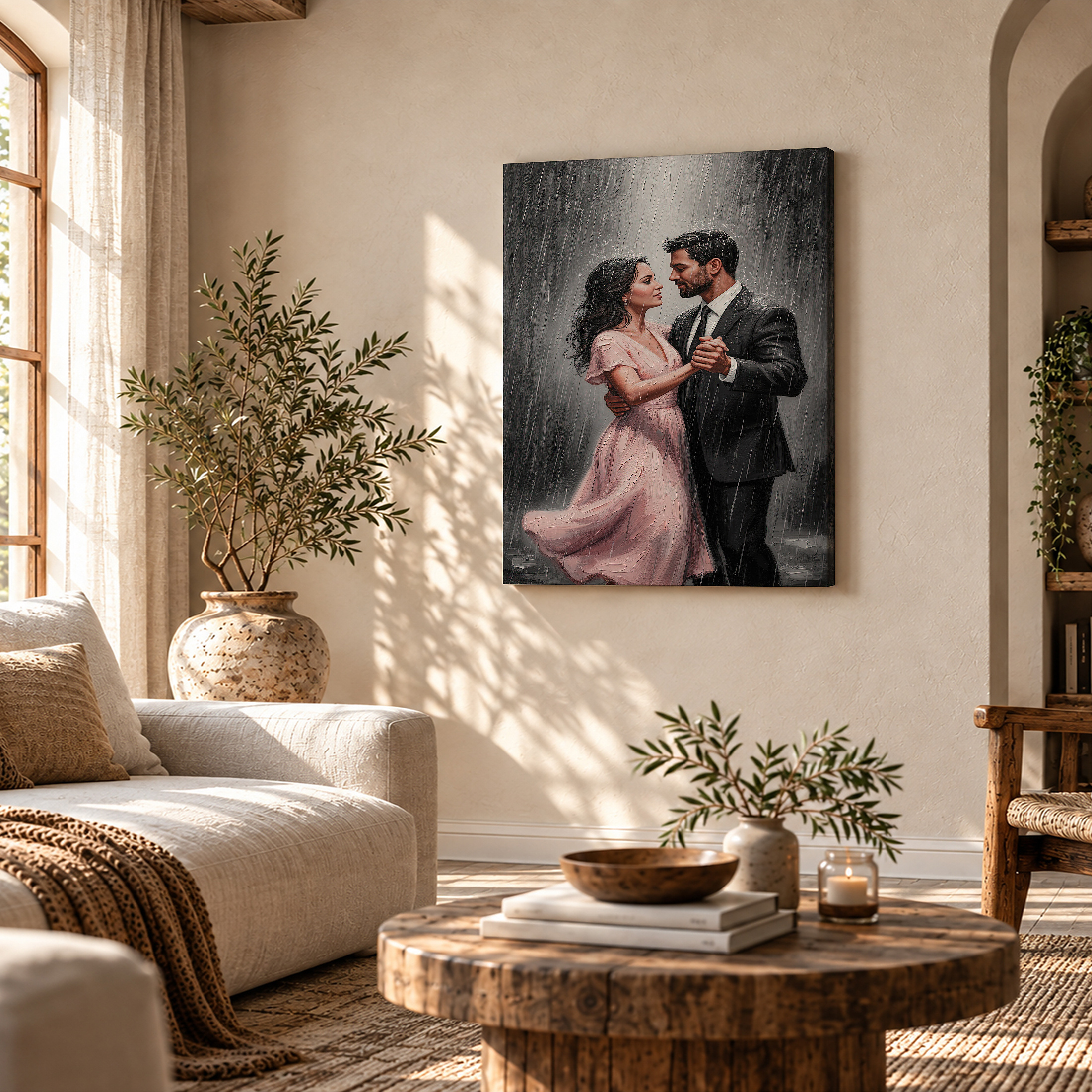 Rainy Dance Romance Framed Canvas Wall Art - Image 4