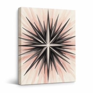 Pink Starburst Watercolor Framed Canvas Wall Art | Ready to Hang