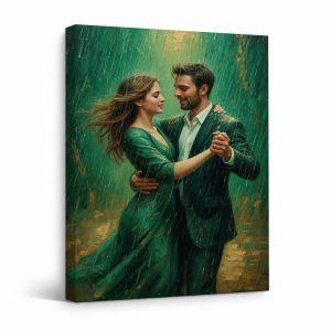 Rainy Dance Romance Framed Canvas Wall Art - Ready to Hang