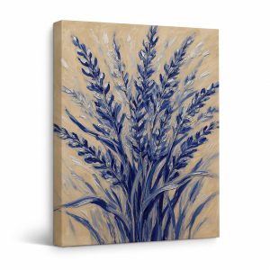 Blue Lavender Framed Canvas Wall Art - Serene Home Decor