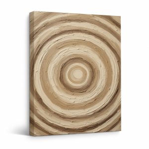 Wood Grain Spiral Framed Canvas Wall Art | Modern Abstract Home Decor