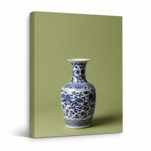 Blue & White Porcelain Vase Framed Canvas Wall Art - Ready to Hang