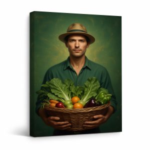 Fresh Produce Portrait Framed Canvas Wall Art - Ready to Hang