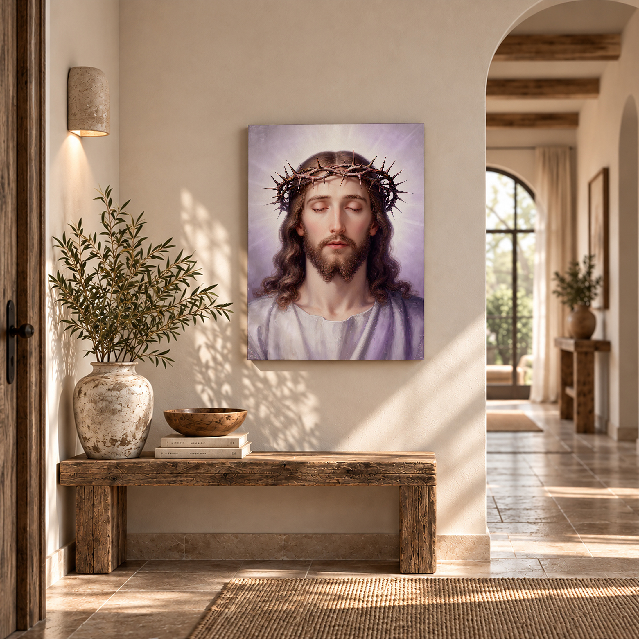 Crown of Thorns Serenity Framed Canvas Wall Art Ready to Hang - 3:4 Ratio - Image 6