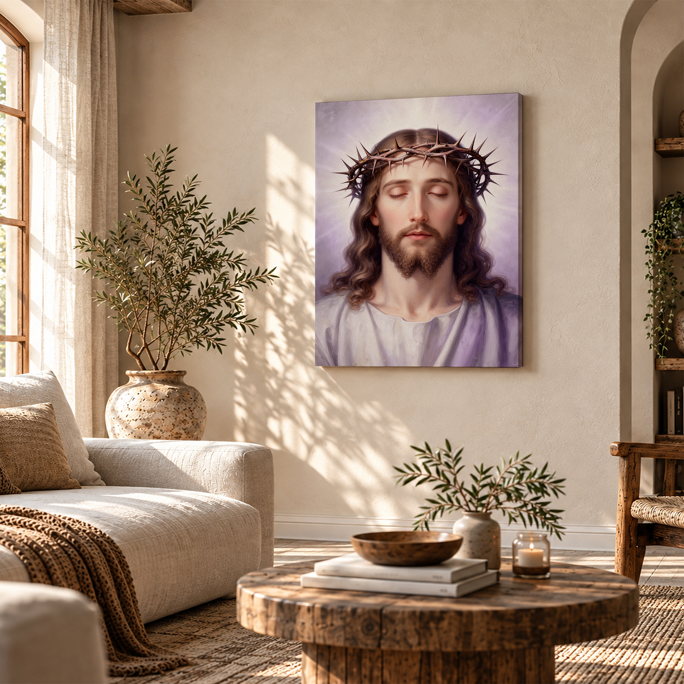 Crown of Thorns Serenity Framed Canvas Wall Art Ready to Hang - 3:4 Ratio - Image 4