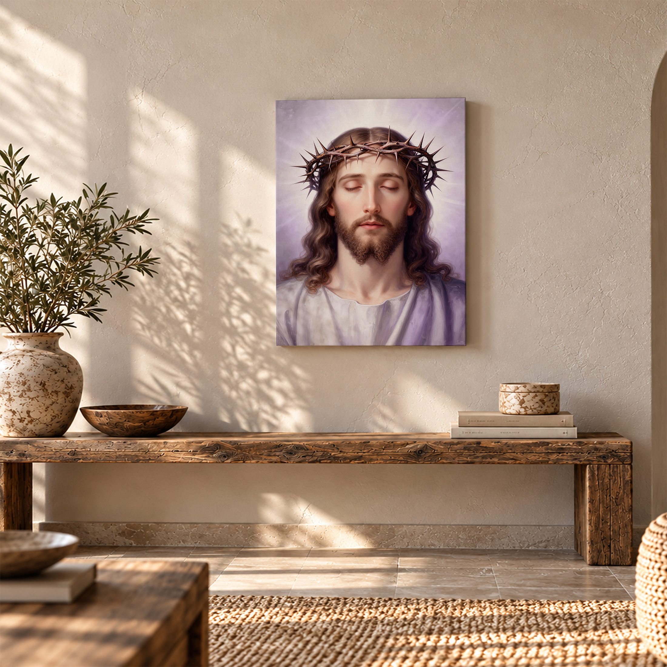 Crown of Thorns Serenity Framed Canvas Wall Art Ready to Hang - 3:4 Ratio - Image 5
