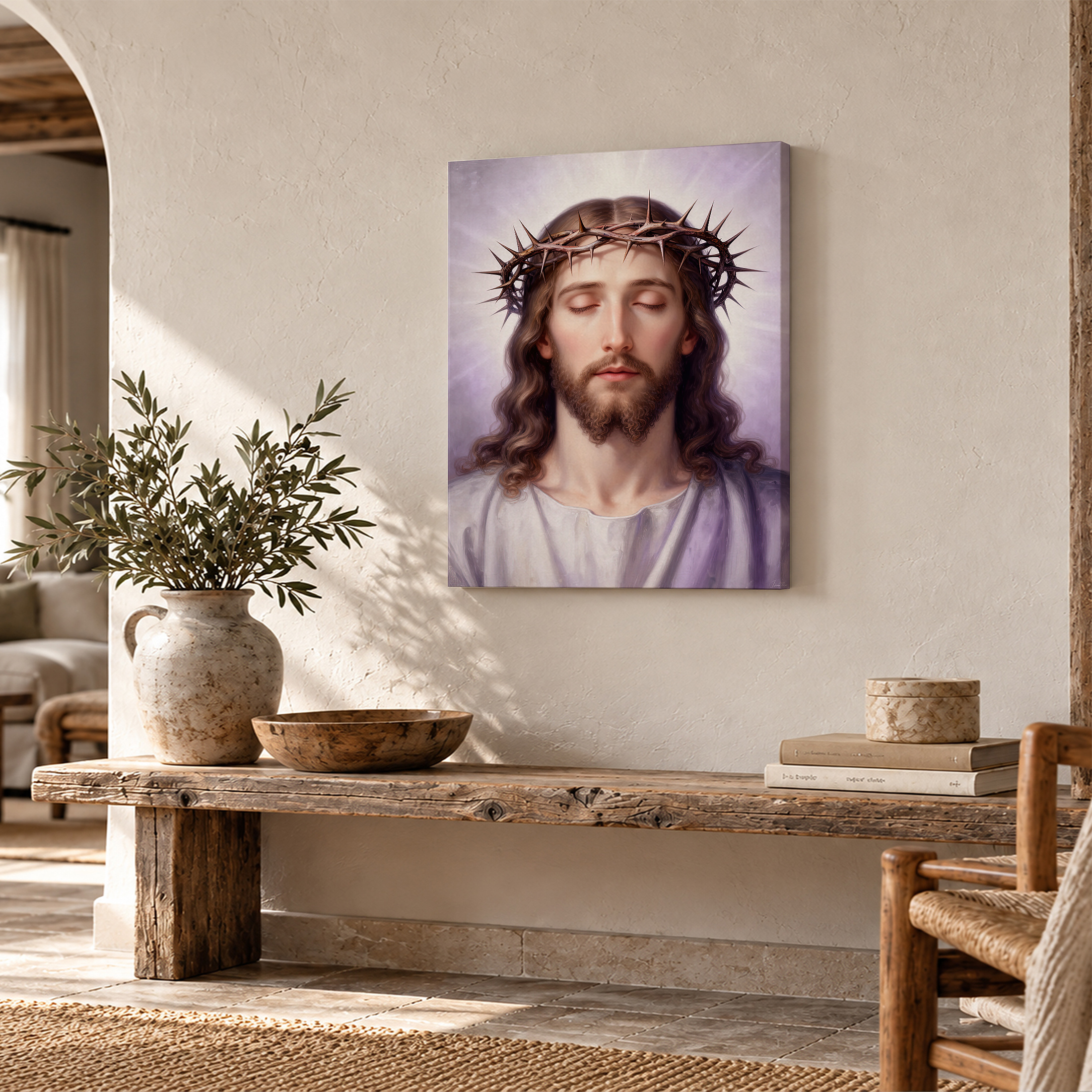Crown of Thorns Serenity Framed Canvas Wall Art Ready to Hang - 3:4 Ratio - Image 2