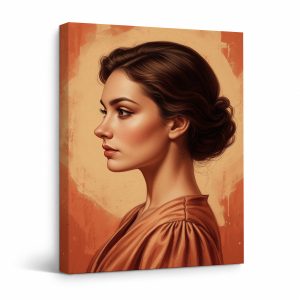Warm Earth Tones Portrait Framed Canvas Wall Art
