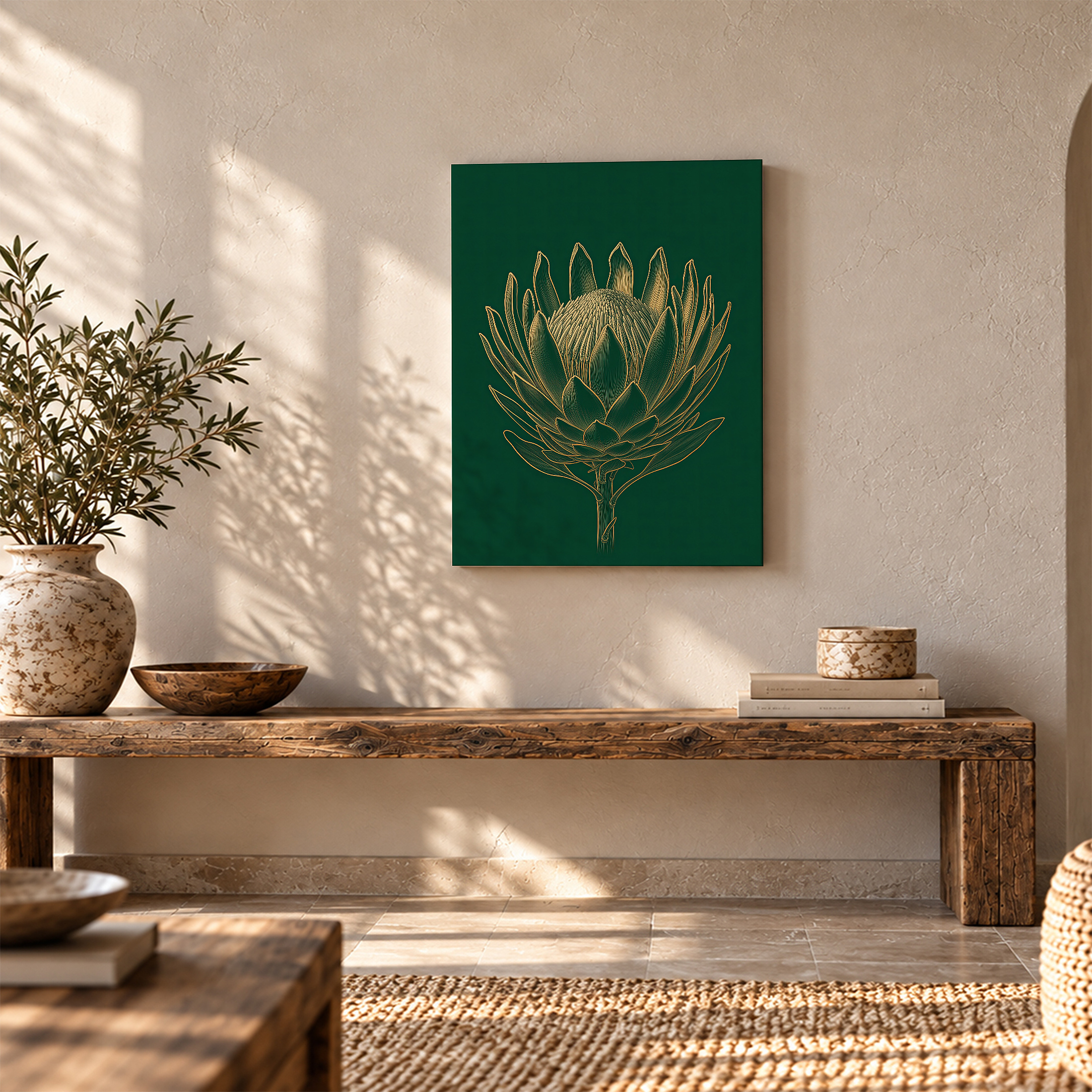 Gold Protea Botanical Framed Canvas Wall Art - Ready to Hang - Image 5