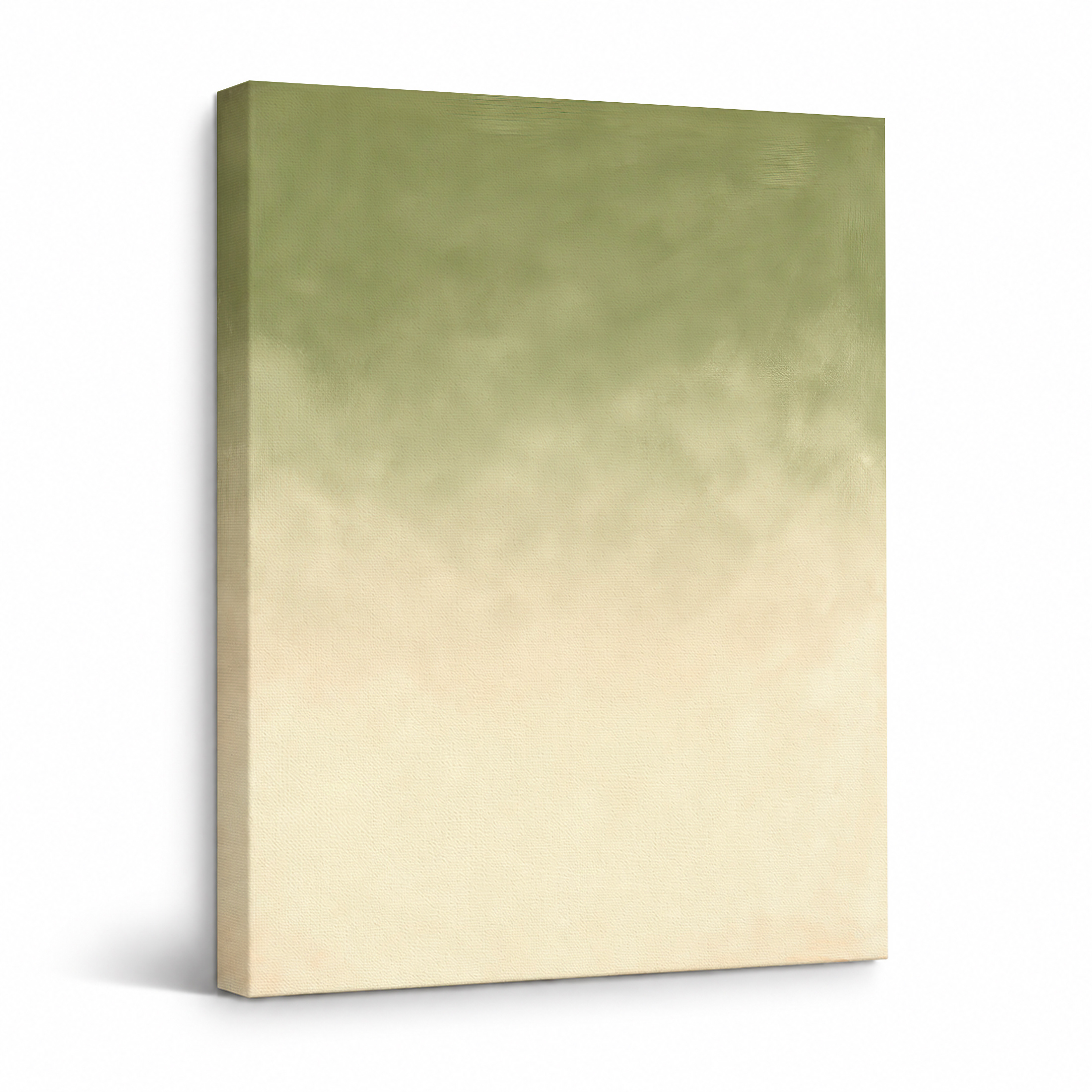 Soft Green to Beige Gradient Framed Canvas Wall Art | Ready to Hang