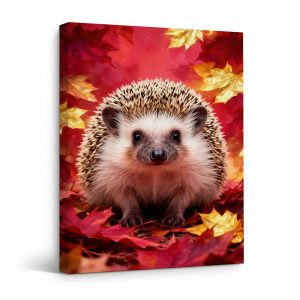 Autumn Hedgehog Framed Canvas Wall Art