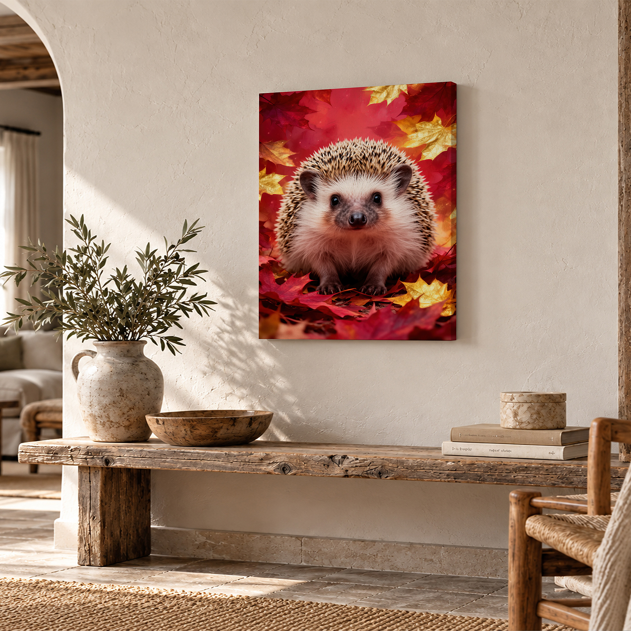 Autumn Hedgehog Framed Canvas Wall Art - Image 2