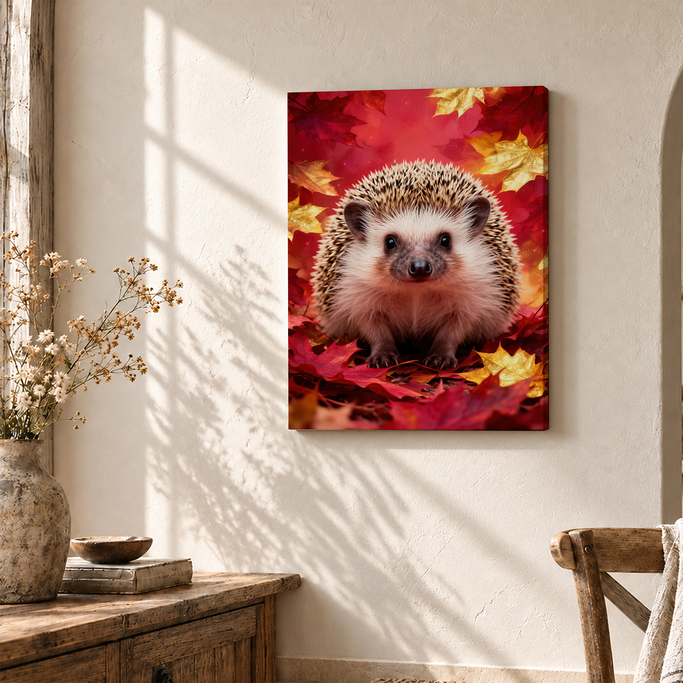 Autumn Hedgehog Framed Canvas Wall Art - Image 3