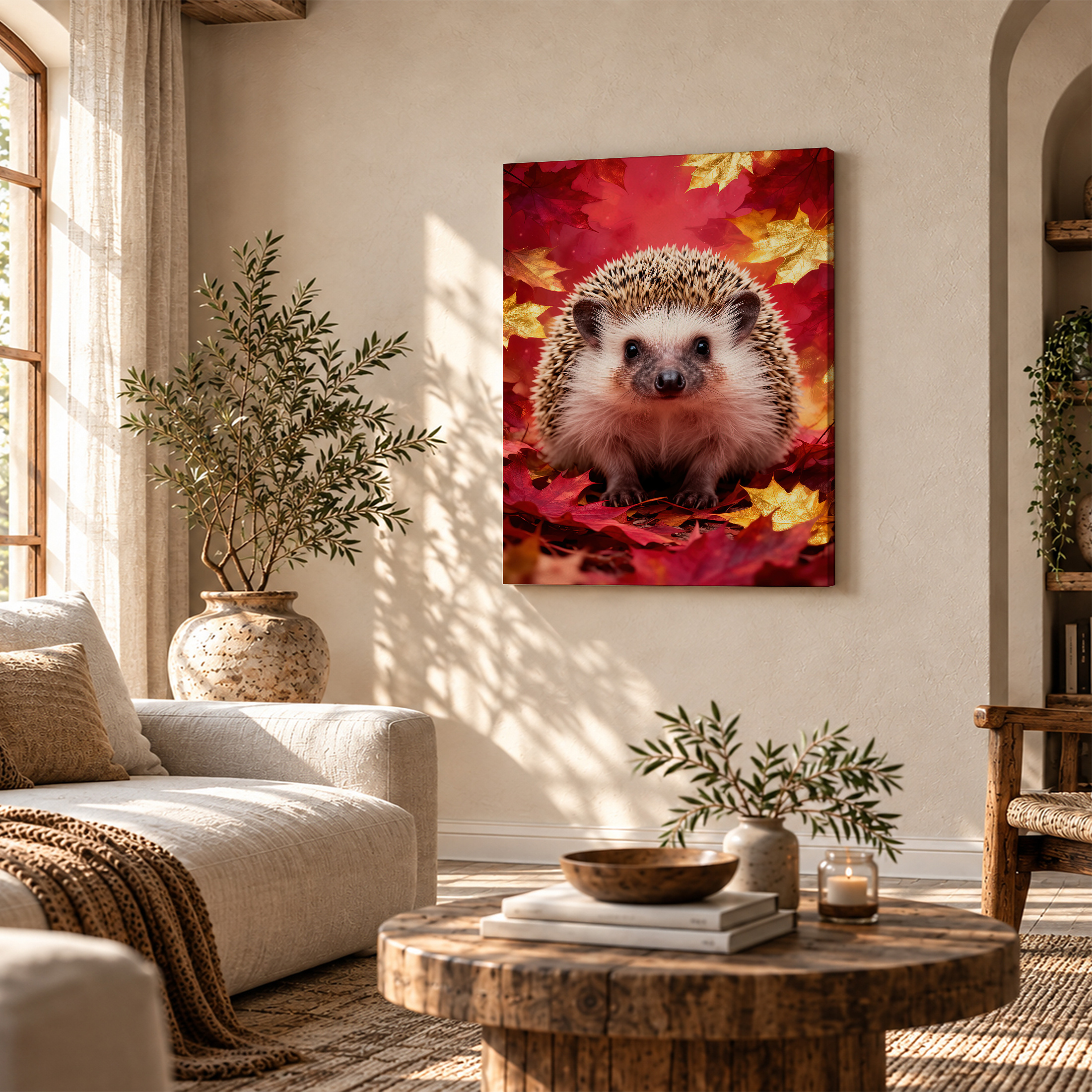 Autumn Hedgehog Framed Canvas Wall Art - Image 4