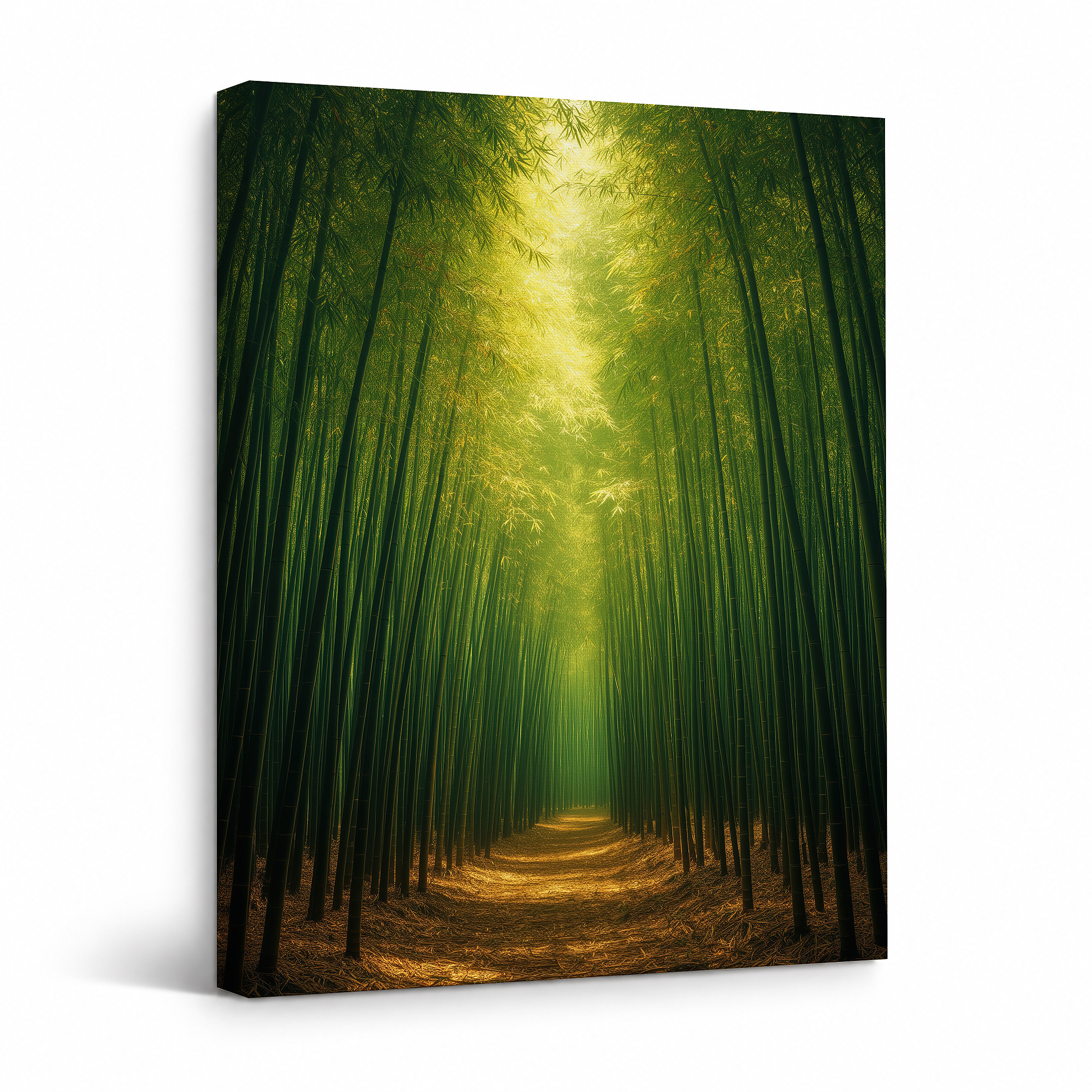 Bamboo Forest Path Framed Canvas Wall Art - Serene Nature Decor