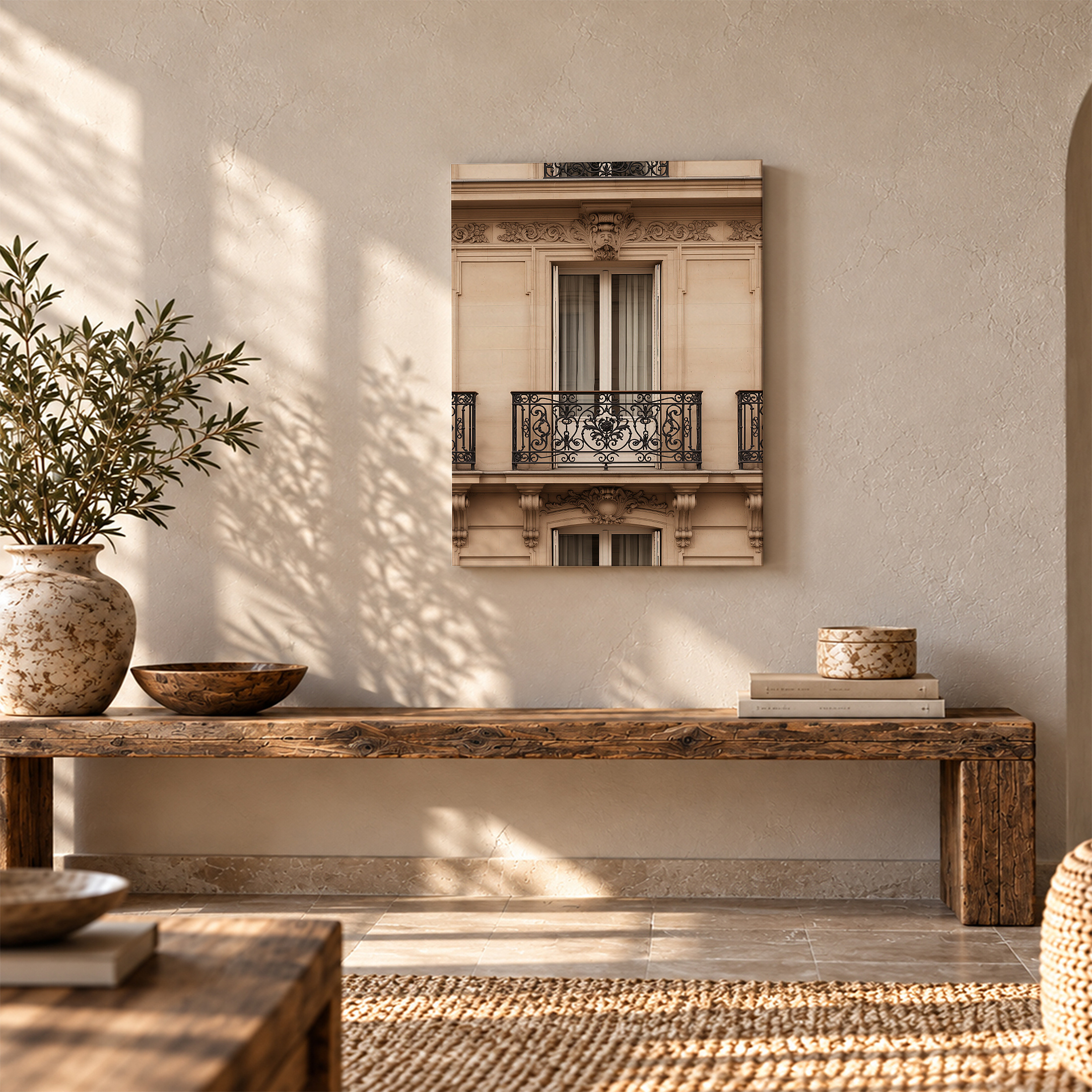 Parisian Balcony Architecture Framed Canvas Wall Art - Ready to Hang - Image 5