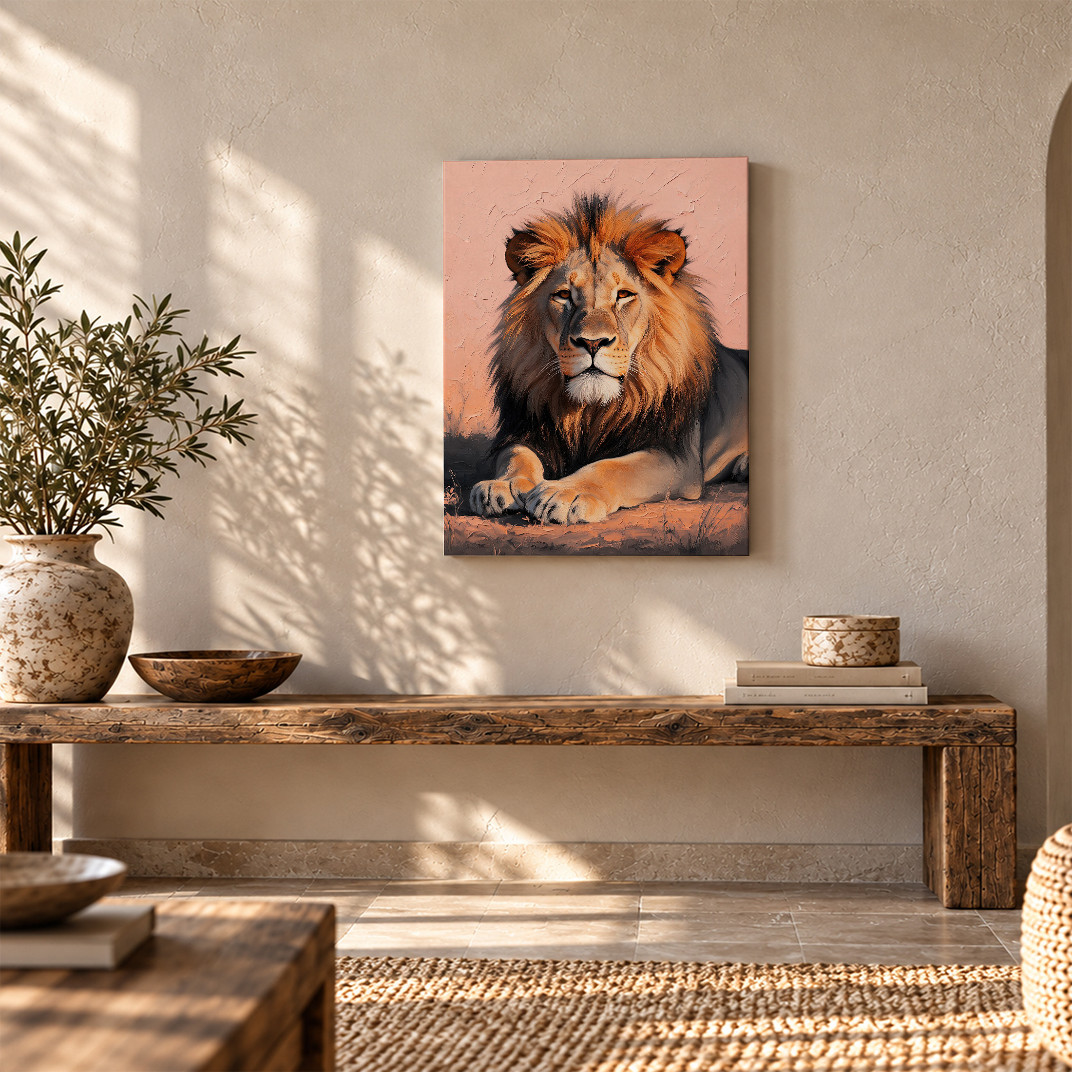 Majestic Lion Sunset Framed Canvas Wall Art | Ready to Hang - Image 5
